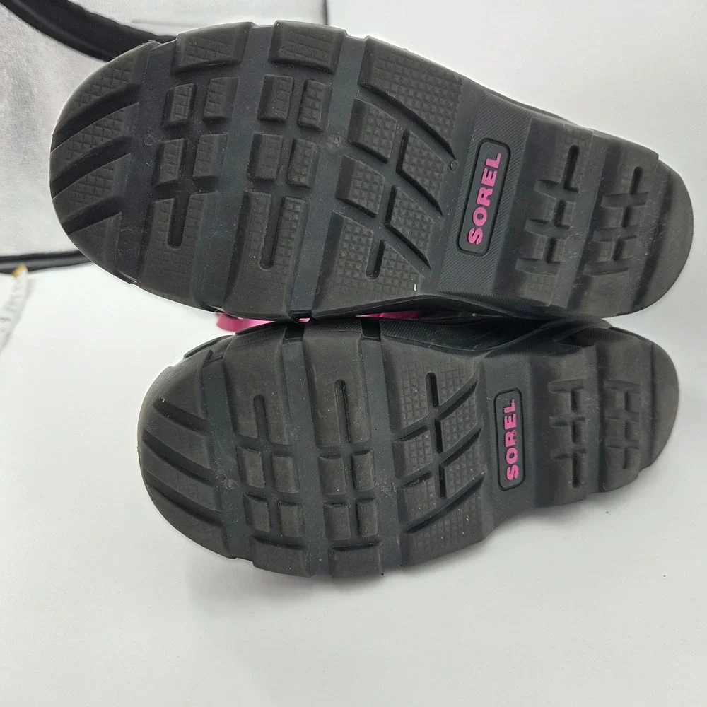 Sorel Snow Commander‎ Boots Size 3 Pink Grey Waterproof Winter Snow Ski